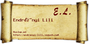 Endrényi Lili névjegykártya