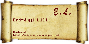 Endrényi Lili névjegykártya