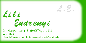 lili endrenyi business card